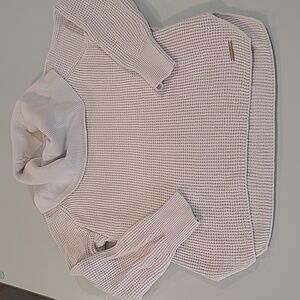 NWOT Micheal Micheal Kors Ivory Cotton Blend Cowl Neck Sweater